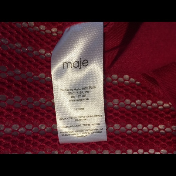 Small 3 Maje jam red skirt mesh bubble flare midi - Picture 7 of 7